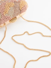Pink - Kastenförmige Clutch mit Perlenbesatz - Bild 8 von 8