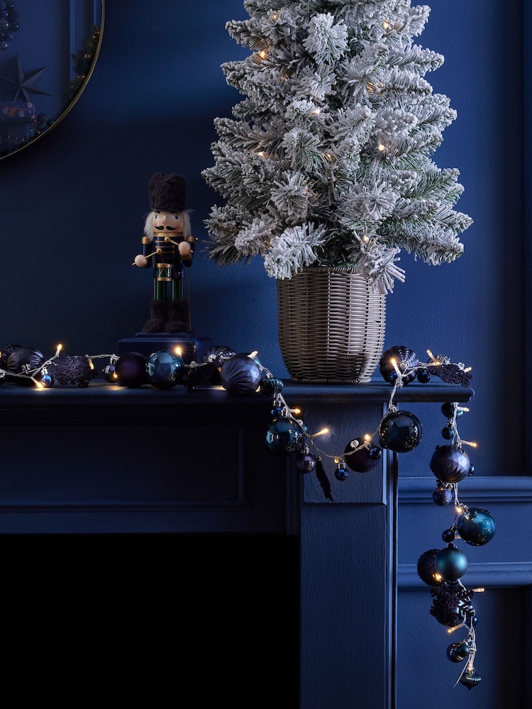 Navy Lit Bauble Christmas Garland - Image 1 of 3