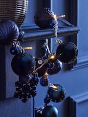 Navy Lit Bauble Christmas Garland - Image 2 of 3