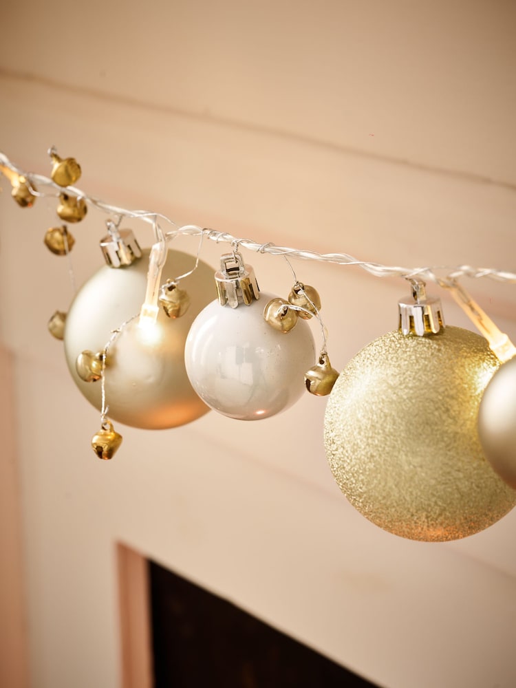 Gold Lit Bauble Christmas Garland - Image 2 of 4