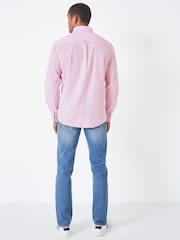 Розовый - Приталенная рубашка из 100% хлопка в клетку Crew Clothing Company - Изображение 2 из 4