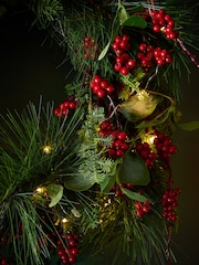 Red Berry Lit Christmas Wreath - Image 2 of 6