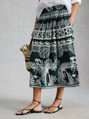 White Stuff Green Abigail Midi Skirt - Image 1 of 6