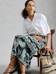 White Stuff Green Abigail Midi Skirt - Image 4 of 6