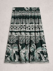 White Stuff Green Abigail Midi Skirt - Image 5 of 6