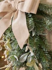 Green Frosty Light Up Swag Christmas Wreath - Image 2 of 3