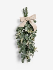 Green Frosty Light Up Swag Christmas Wreath - Image 3 of 3