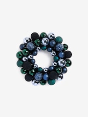 Navy Lit Bauble Christmas Wreath - Image 4 of 5