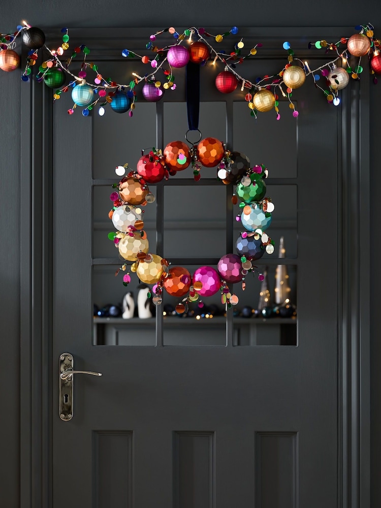 Rainbow Bauble Christmas Wreath - Image 3 of 3