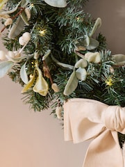 Green Frosty Light Up Christmas Wreath - Image 3 of 5