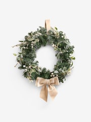 Green Frosty Light Up Christmas Wreath - Image 4 of 5