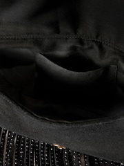 Black Leather Fringe Studded Cross Body Bag - Image 10 of 10