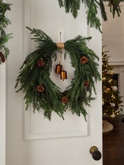 Green Luxe Faux Fur Christmas Wreath 55cm - Image 1 of 5
