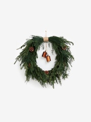 Green Luxe Faux Fur Christmas Wreath 55cm - Image 4 of 5