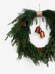 Green Luxe Faux Fur Christmas Wreath 55cm - Image 5 of 5