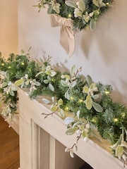 Green Frosty Light Up Christmas Garland - Image 1 of 5