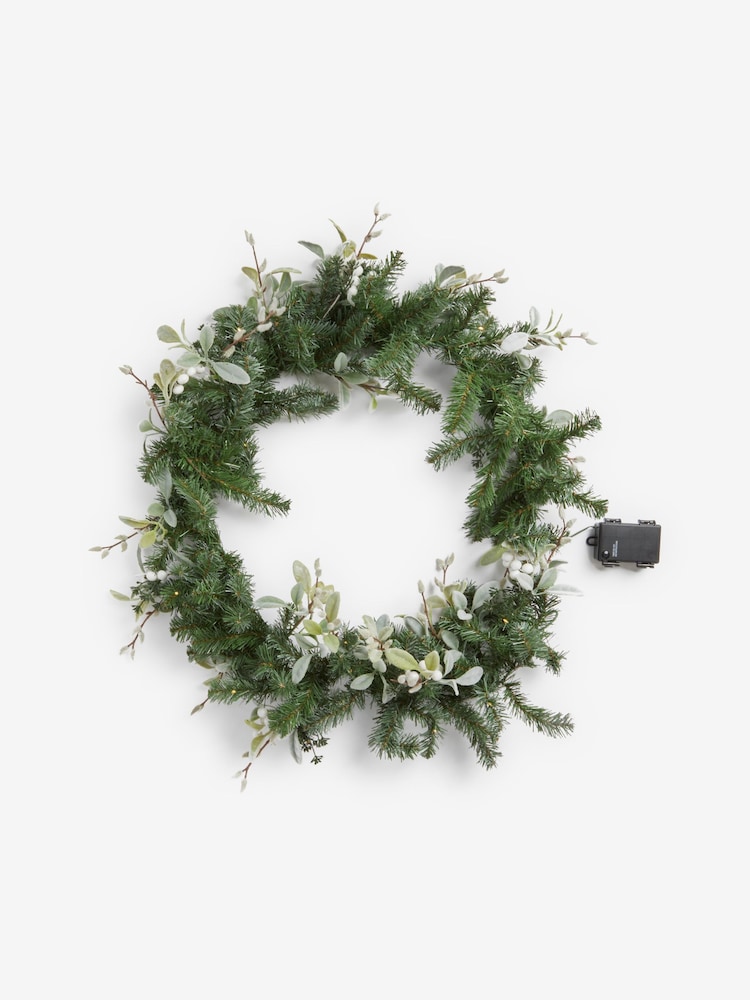 Green Frosty Light Up Christmas Garland - Image 5 of 5
