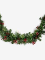 Red Berry Lit Christmas Garland - Image 4 of 6