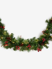Red Berry Lit Christmas Garland - Image 5 of 6