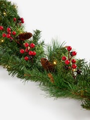 Red Berry Lit Christmas Garland - Image 6 of 6
