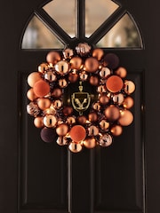 Copper Lit Bauble Christmas Wreath - Image 1 of 6