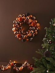 Copper Lit Bauble Christmas Wreath - Image 4 of 6