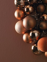 Copper Lit Bauble Christmas Wreath - Image 5 of 6