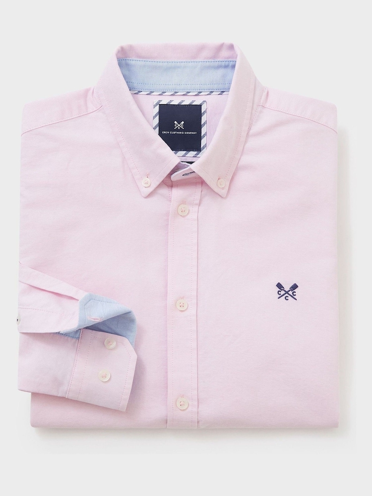 Crew Clothing Pink Slim Fit 100% Cotton Oxford Shirt - Image 7 of 7
