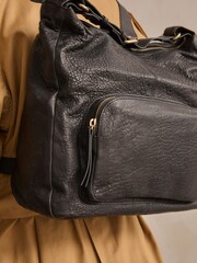 Black Leather Pocket Rucksack - Image 3 of 9