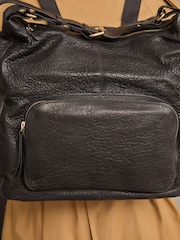 Black Leather Pocket Rucksack - Image 4 of 9