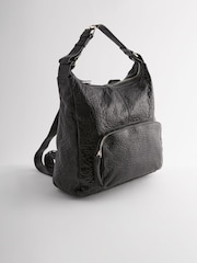 Black Leather Pocket Rucksack - Image 5 of 9