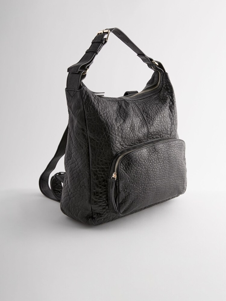 Black Leather Pocket Rucksack - Image 5 of 9