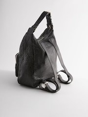 Black Leather Pocket Rucksack - Image 6 of 9