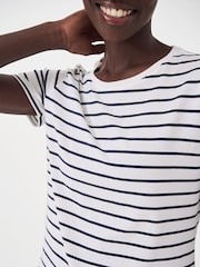 Crew Clothing White 100% Cotton Breton T-Shirt - Image 3 of 4