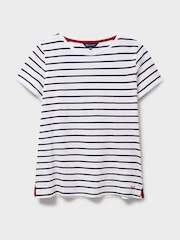 Crew Clothing White 100% Cotton Breton T-Shirt - Image 5 of 5