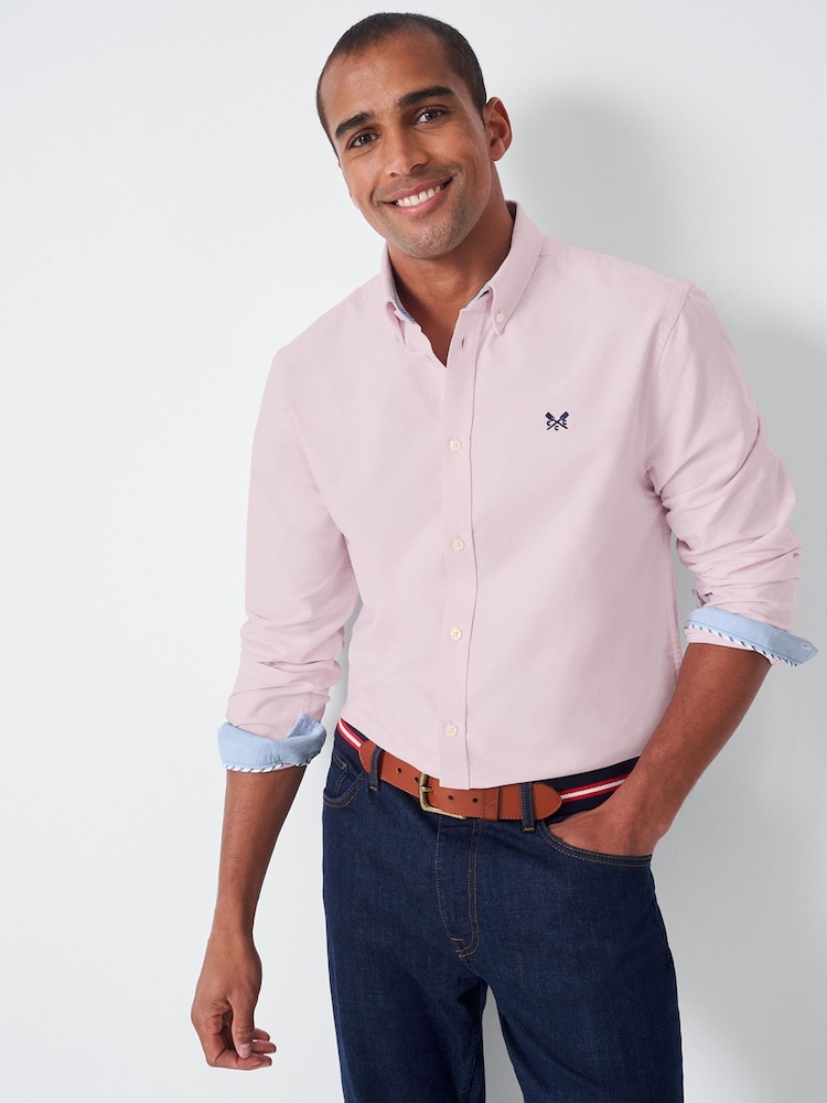 Crew Clothing Company Pink Classic Fit 100% Cotton Oxford Shirt - Image 1 of 4