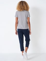 Gris - Crew Clothing Perfect Slub 100% Cotton T-Shirt - Imagen 2 de 4
