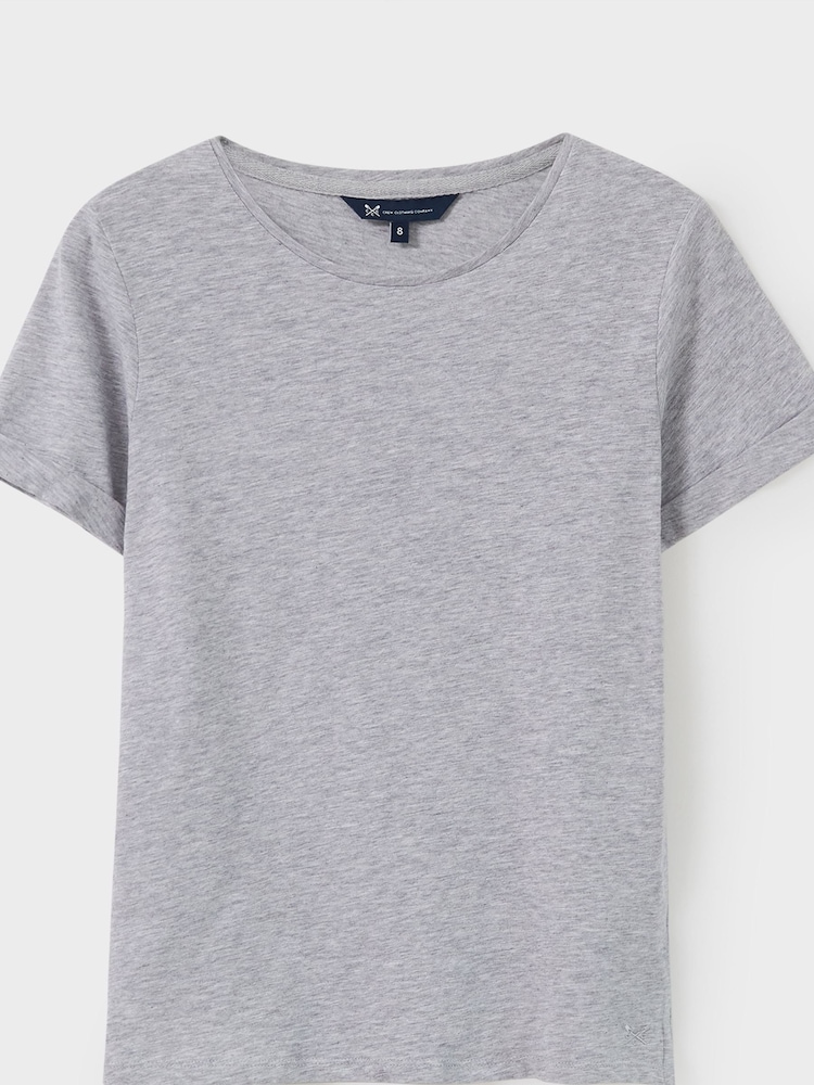 Gris - Crew Clothing Perfect Slub 100% Cotton T-Shirt - Imagen 4 de 4