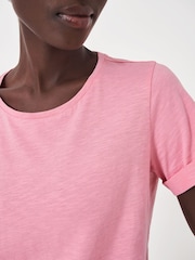 Crew Clothing Pink Light Perfect Slub 100% Cotton T-Shirt - Image 3 of 5