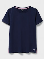 Azul - Crew Clothing Perfect Slub 100% Cotton T-Shirt - Imagen 5 de 5