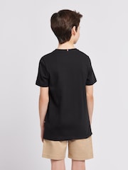 Черный - US Polo Assn. Футболка для мальчиков из 100% хлопка с принтом лошадей - Изображение 2 из 8