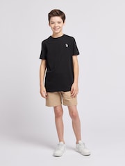 Черный - US Polo Assn. Футболка для мальчиков из 100% хлопка с принтом лошадей - Изображение 3 из 8