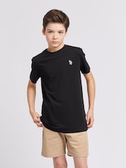 Черный - US Polo Assn. Футболка для мальчиков из 100% хлопка с принтом лошадей - Изображение 4 из 8