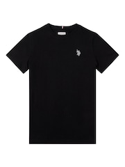 Черный - US Polo Assn. Футболка для мальчиков из 100% хлопка с принтом лошадей - Изображение 6 из 8