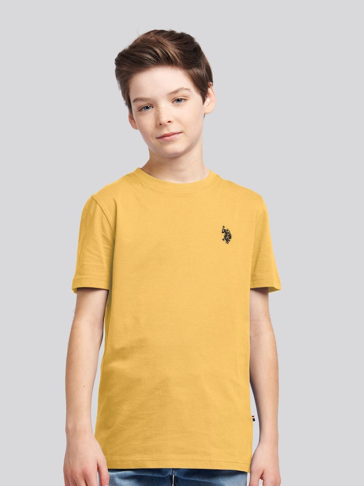 Оранжевый - US Polo Assn. Футболка для мальчиков из 100% хлопка с принтом лошадей - Изображение 1 из 7