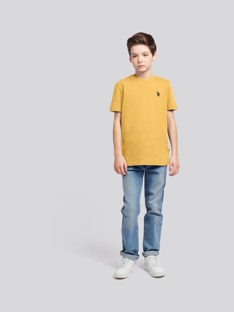 Оранжевый - US Polo Assn. Футболка для мальчиков из 100% хлопка с принтом лошадей - Изображение 2 из 7