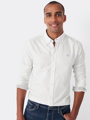 Crew Clothing White Slim Fit 100% Cotton Oxford Shirt - Image 1 of 5