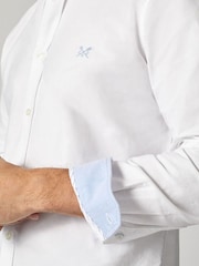 Crew Clothing White Slim Fit 100% Cotton Oxford Shirt - Image 4 of 5