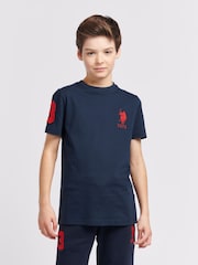 U.S. Polo Assn. Blue Dark Boys Player 100% Cotton 3 T-Shirt - Image 1 of 8