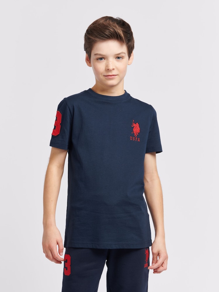 U.S. Polo Assn. Blue Dark Boys Player 100% Cotton 3 T-Shirt - Image 1 of 8